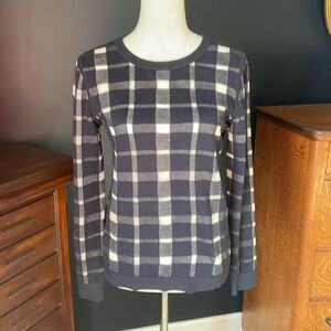 Banana Republic Navy Blue and White with Buttons up the Back